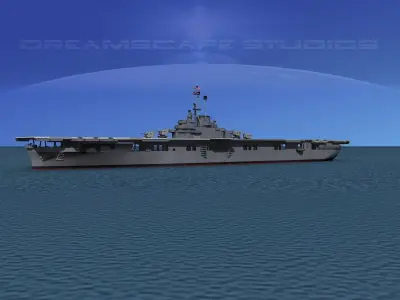 Essex Class Aircraft Carrier C-12 USS Hornet 3D model