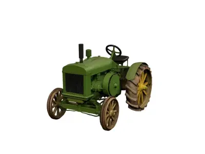 1920s Vintage Tractor Classic Agricultural Utility Vehicle 3D model