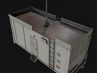 BMC  Radar  Battle Management  Control Low-poly 3D model