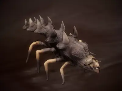 Worm insect slayer evil  Low-poly 3D model