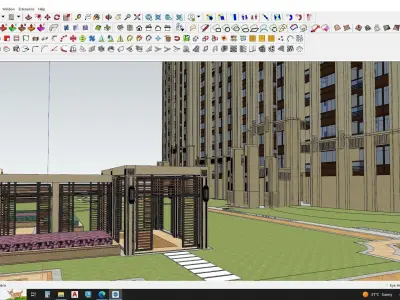 3D model of a city with lots of buildings 3D model