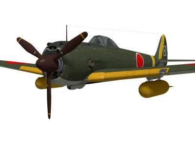 Ki43 Hayabusa type2-kou oscar 3D model