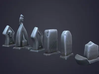 Tombstone Low-poly 3D model