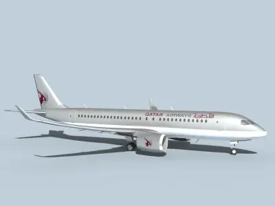 Bombardier CS100 Qatar 3D model