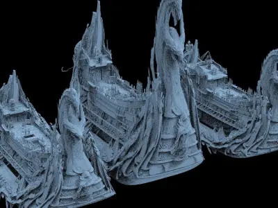 Kharon the Ferryman Ship 3 models 3D model
