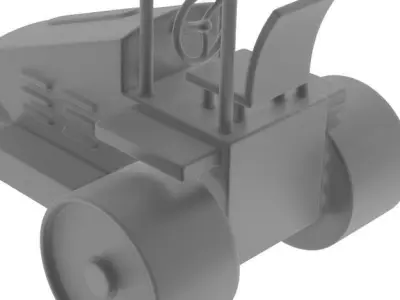 Road Roller Machine Low-poly 3D model