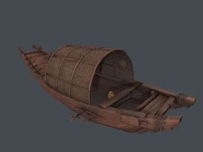 china wooden boat 3D model