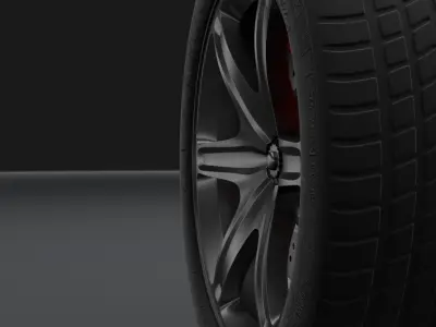 3D wheel with an unusual attachment Free 3D model
