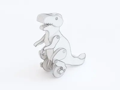 Wooden toy dinosaur 3D model