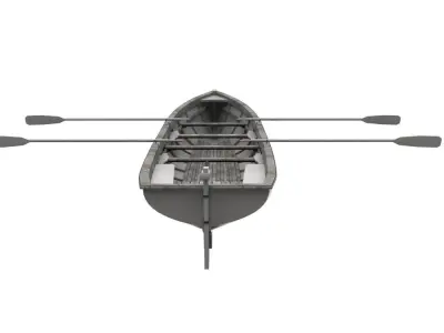 Row Boat Low-poly 3D model