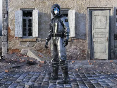 Radioactive Soldier - Atomic Veteran Rigged Animated Low-poly 3D model