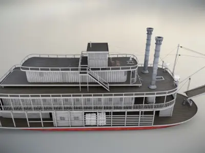 Steamboat Low-poly 3D model