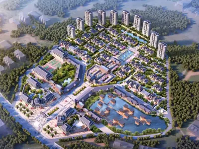 Contemporary Waterfront Masterplan 3D model