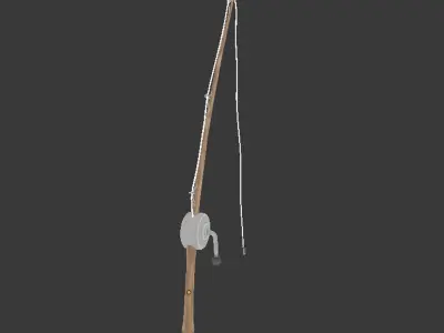 cartoon fishingpole Low-poly 3D model