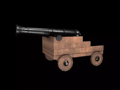 war cannon Low-poly 3D model