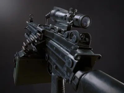 SBG Light Machine Gun Low-poly 3D model