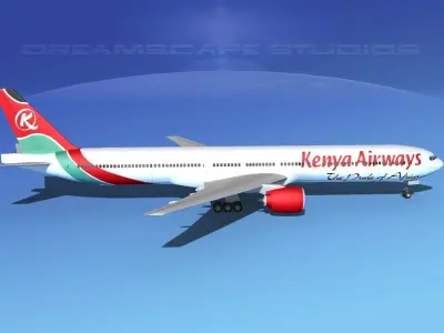 Boeing 777-300 Kenya Airways 3D model