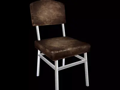 Sling Chair with leather seat Low-poly 3D model