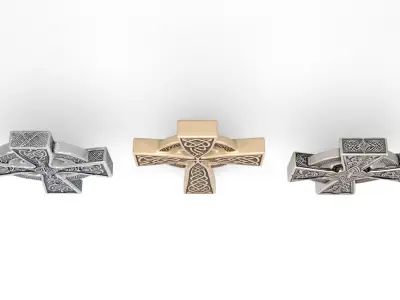 Celtic crosses Low-poly 3D model