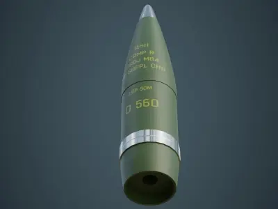 Artillery Projectile 1A Low-poly 3D model