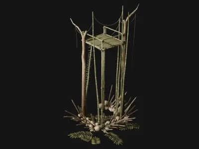 JUNGLE SWAMP WATCHTOWER SCOUT HUNTER TOWER AAA COLLECTION Low-poly 3D model