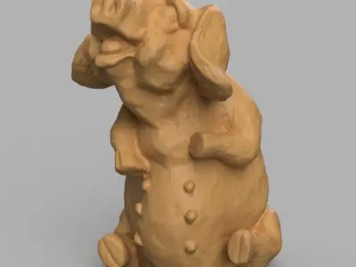 Cochon assis 3D print model