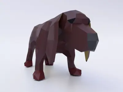 Basset hound dog 3d model  Low-poly 3D model