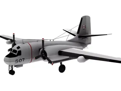 Lowpoly S-2 Tracker Airplane 3D Model Low-poly 3D model