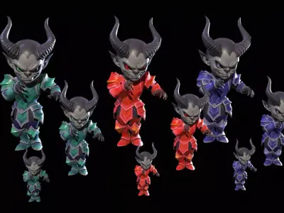 ChibiDemon5Pack1 Low-poly 3D model