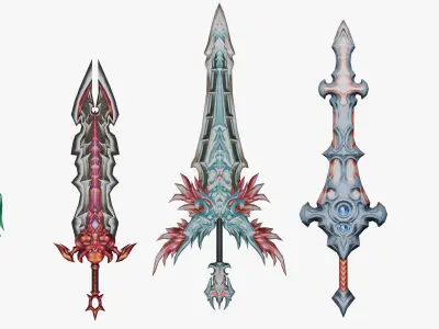 20 STYLIZED SWORD MODELS PACK 4 - LOW POLY Low-poly 3D model