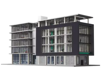 modern apartment building 3D model