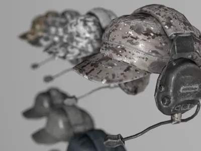 military helmet Low-poly 3D model