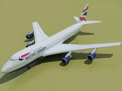 British Texture Boeing Airbus 3D model