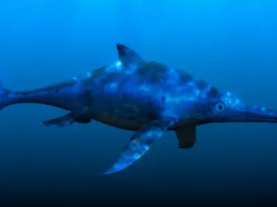 Dolphin ictiosaurio rig Low-poly 3D model