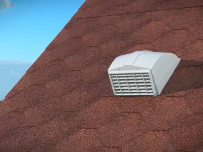 Mounted Roof Vent Cover with Louvered Grille 3D model
