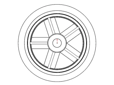Standard wheel diameter 150mm 3D model