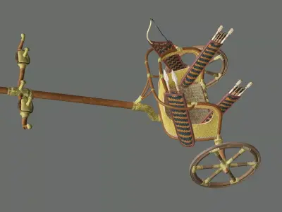 Chariot Wooden Cart Low Poly 3D Model Low-poly 3D model purchase