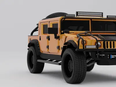 Hummer H1 rugged 3D model