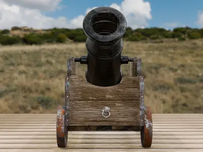 Old Artillery Cannon 3D model