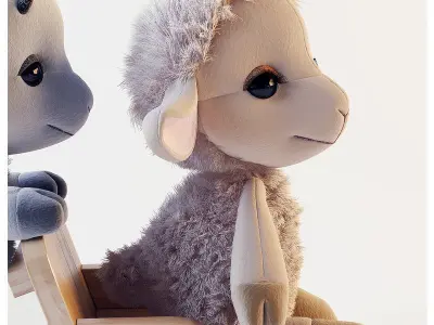 Sheep and goat toy 3D model