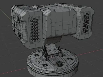 Hardsurface Sci fi Turret Design 3D model