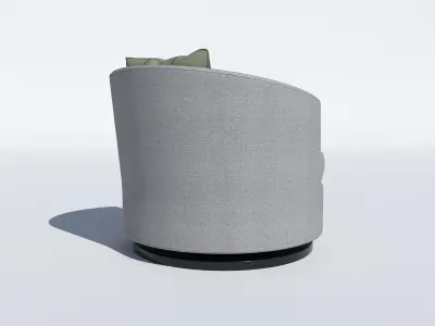 kresla swivel chair with plaid pillow 3D model