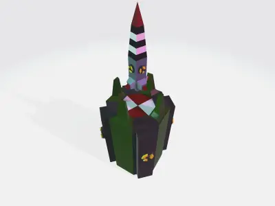 Nuke missile with silo Free low-poly 3D model