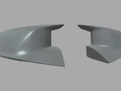 Car Mirror 020 Low-poly 3D model