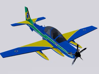 Embraer A-29A EMB 314 Super Tucano EDA 3D model