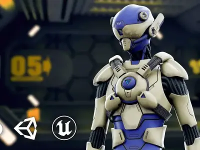 CYBORGTOPIA B-15  Rigged for Unreal Engine - Unity - MIXAMO 3D model