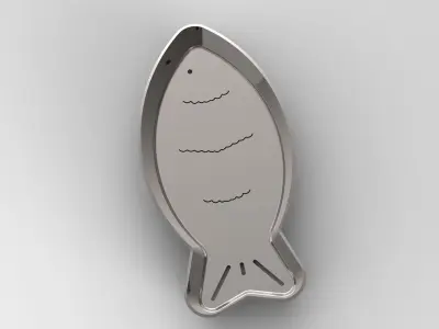 Fancy steel fish salad bowl Free 3D model