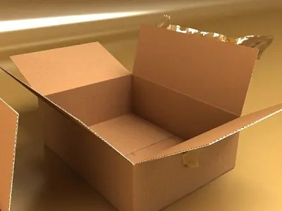 Cardboard Box with Tape 3D model