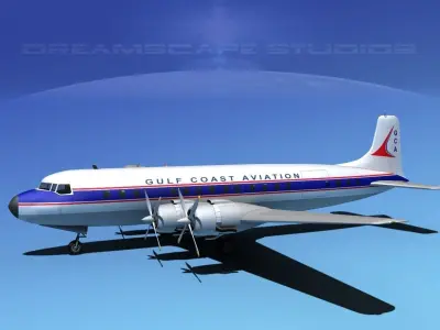 Douglas DC-7C Gulf Coast 3D model