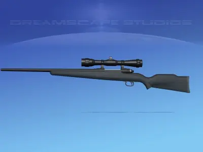 243 Rifle with Scope 3D model